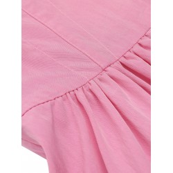 Pink  Doll Collar Solid Dress