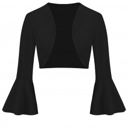  Solid Christmas Trumpet Sleeved Jacket