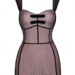 2PCS  Polka Dot Bowknot Lace Strap Dress
