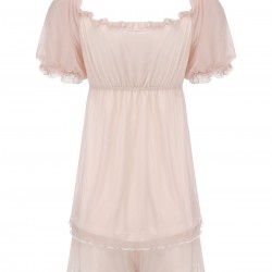 Pink  Sweetheart Collar Short Pajamas
